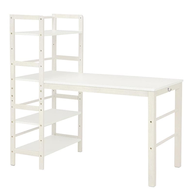 ルリアン　棚付き　ワークデスク　ホワイト　勉強机　収納　幅120