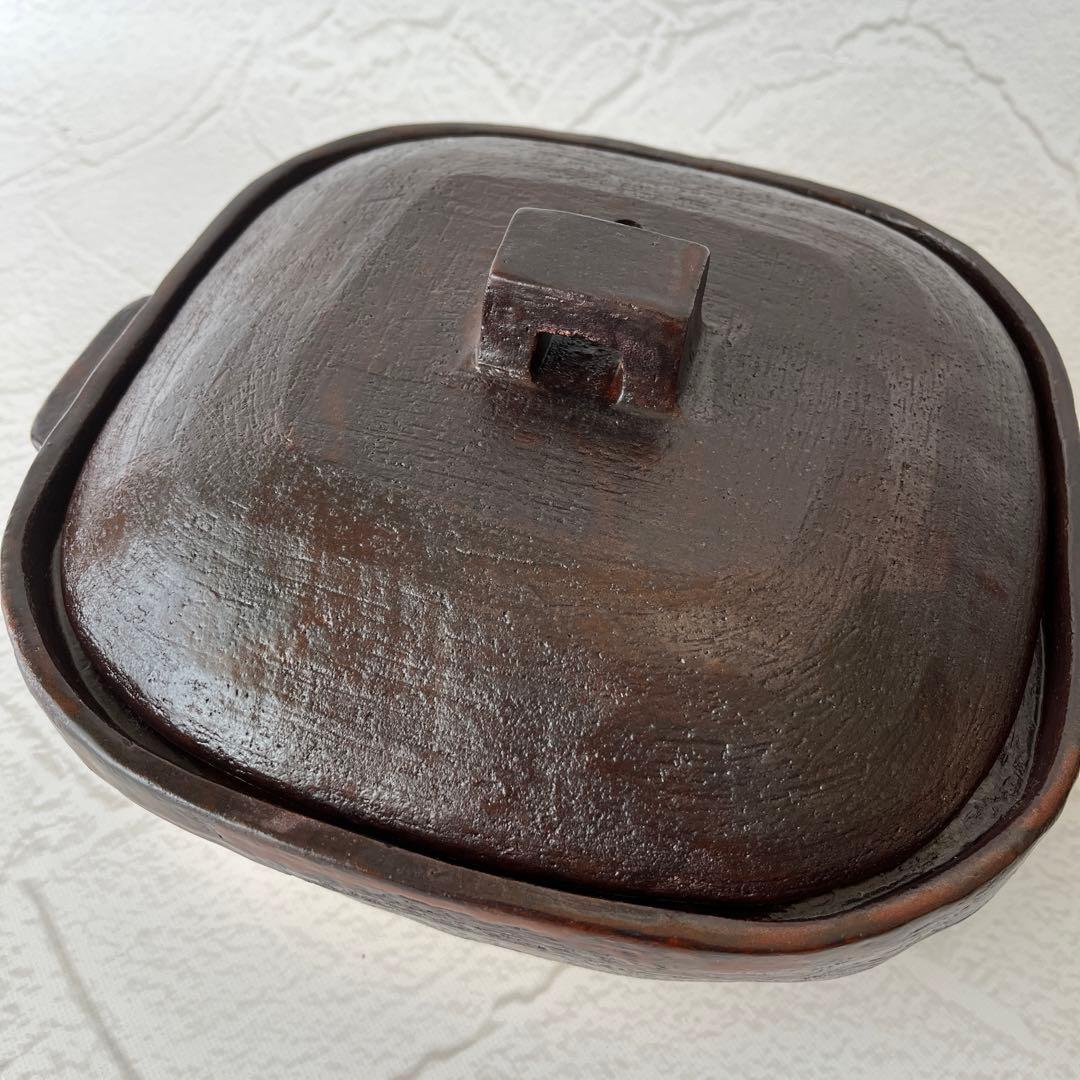 未使用品 長谷園 大道正男 角鍋 土鍋