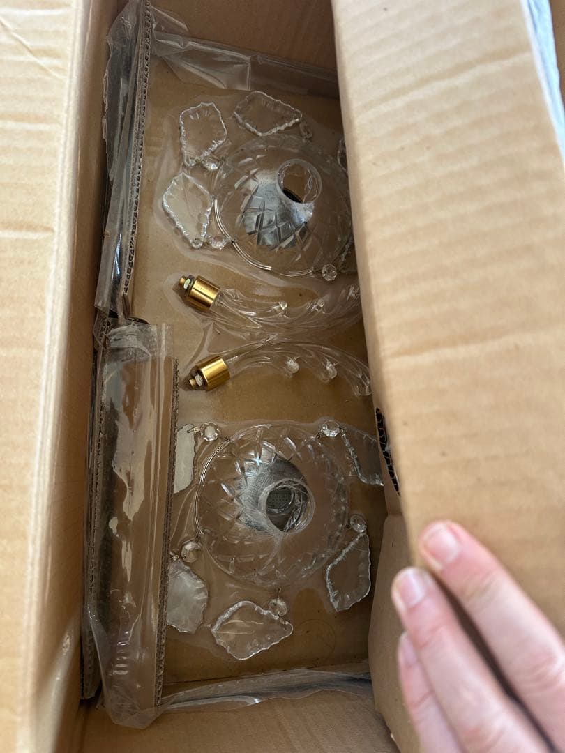 昭和レトロ　松下電工　シャンデリア　ガラス傘2つ欠損