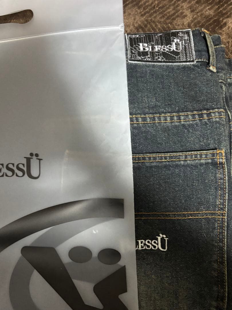 BLESSU バギーデニム カーキ　ダークブルー　Mサイズ