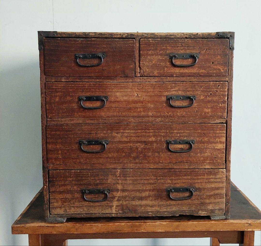 レトロ 整理箪笥 チェスト 引出し 古引出し 4段