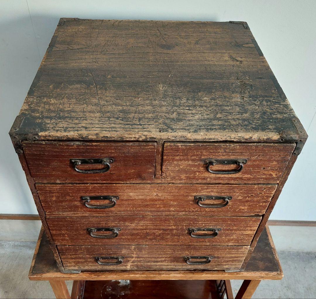 レトロ 整理箪笥 チェスト 引出し 古引出し 4段