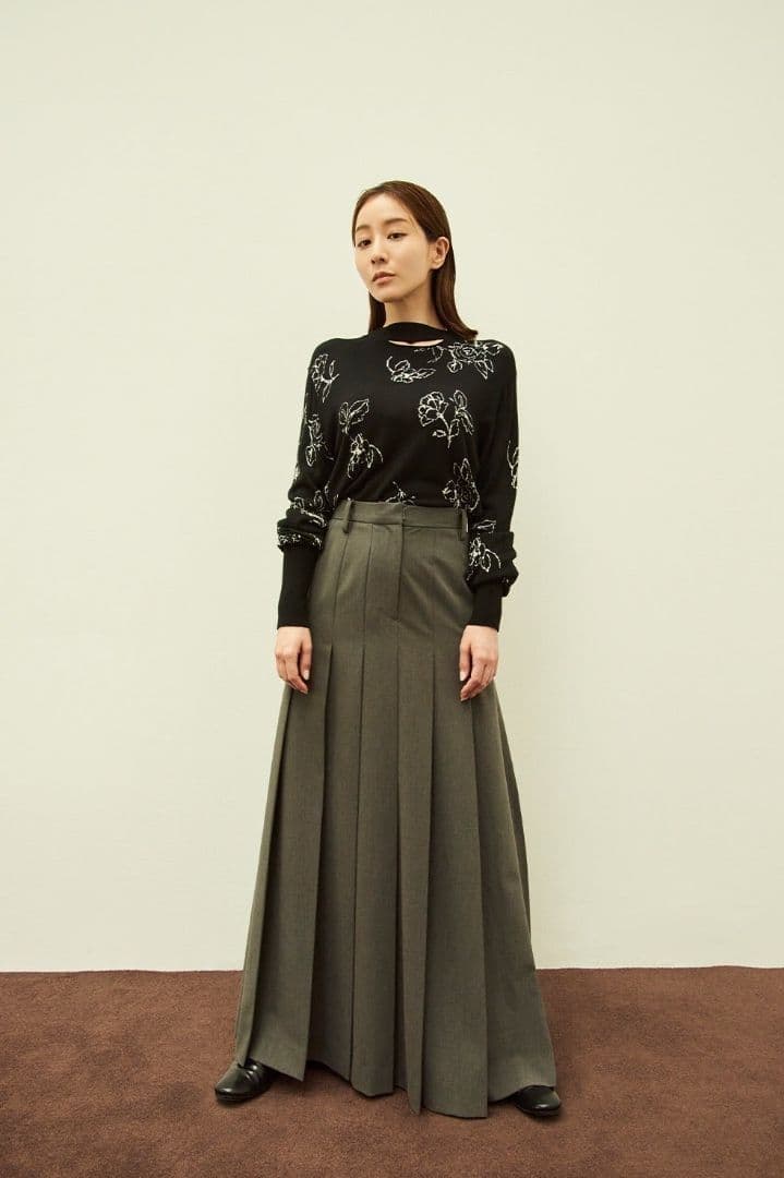 CLANE 田中みな実 THIN FLOWER W FACE CARDIGAN