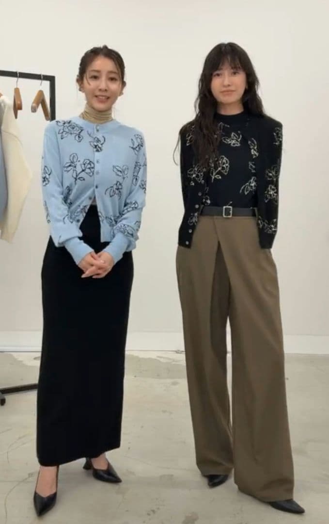 CLANE 田中みな実 THIN FLOWER W FACE CARDIGAN