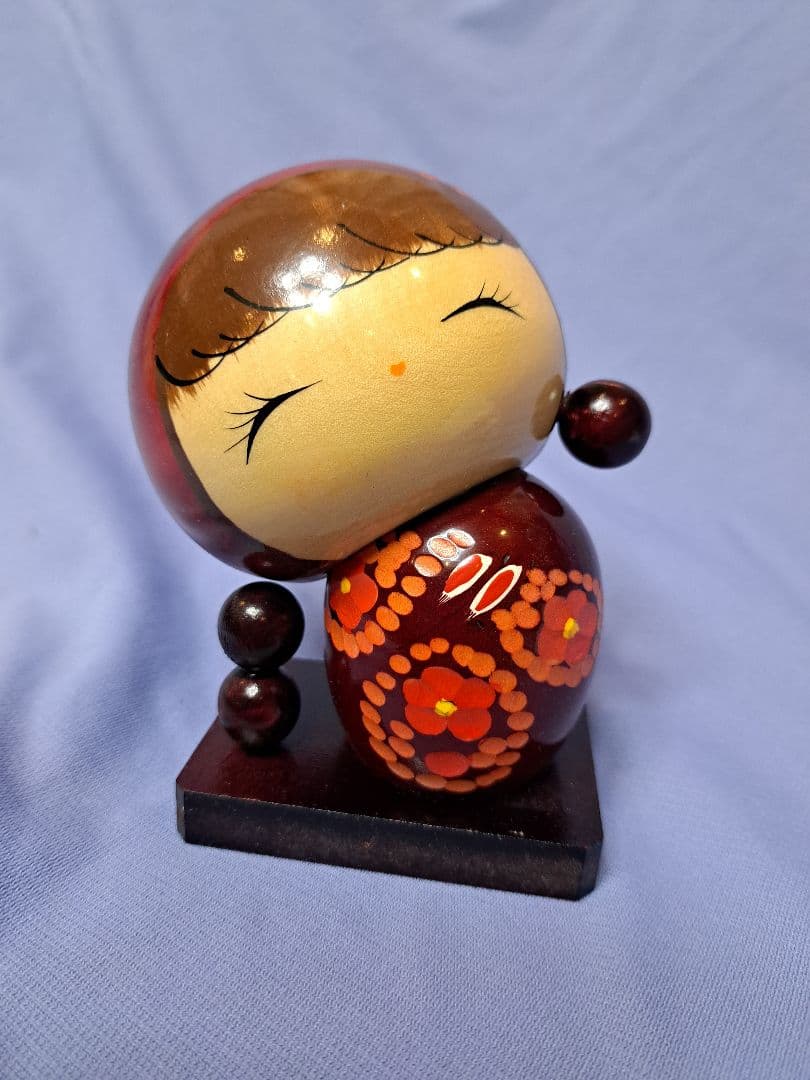 渡辺雄二/秋色　関口としお作/笑顔　里の子/千栄作　創作こけし　3点セット