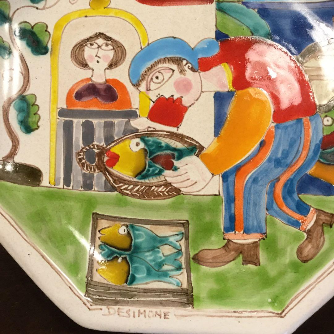 デシモーネ   八角形  絵皿   新品未使用    本物