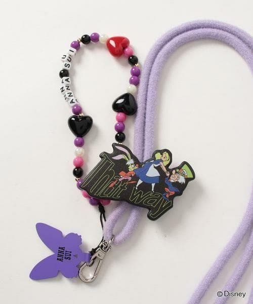 【新品】アナスイ✨アリス スマホストラップ Disney コラボ パープル