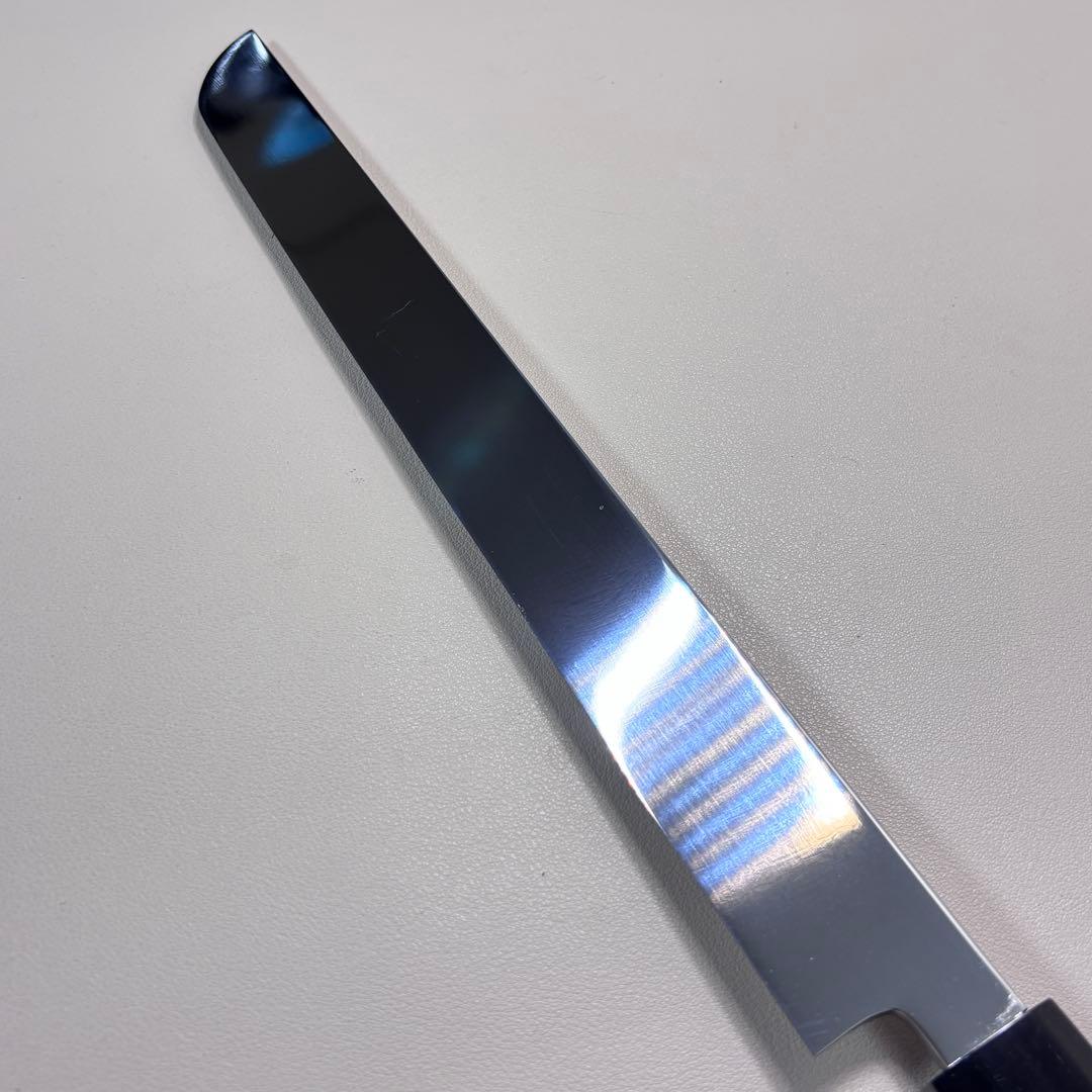 270mm 先丸柳刃包丁 鏡面　黒檀八角柄 刺身包丁 「全鋼︒