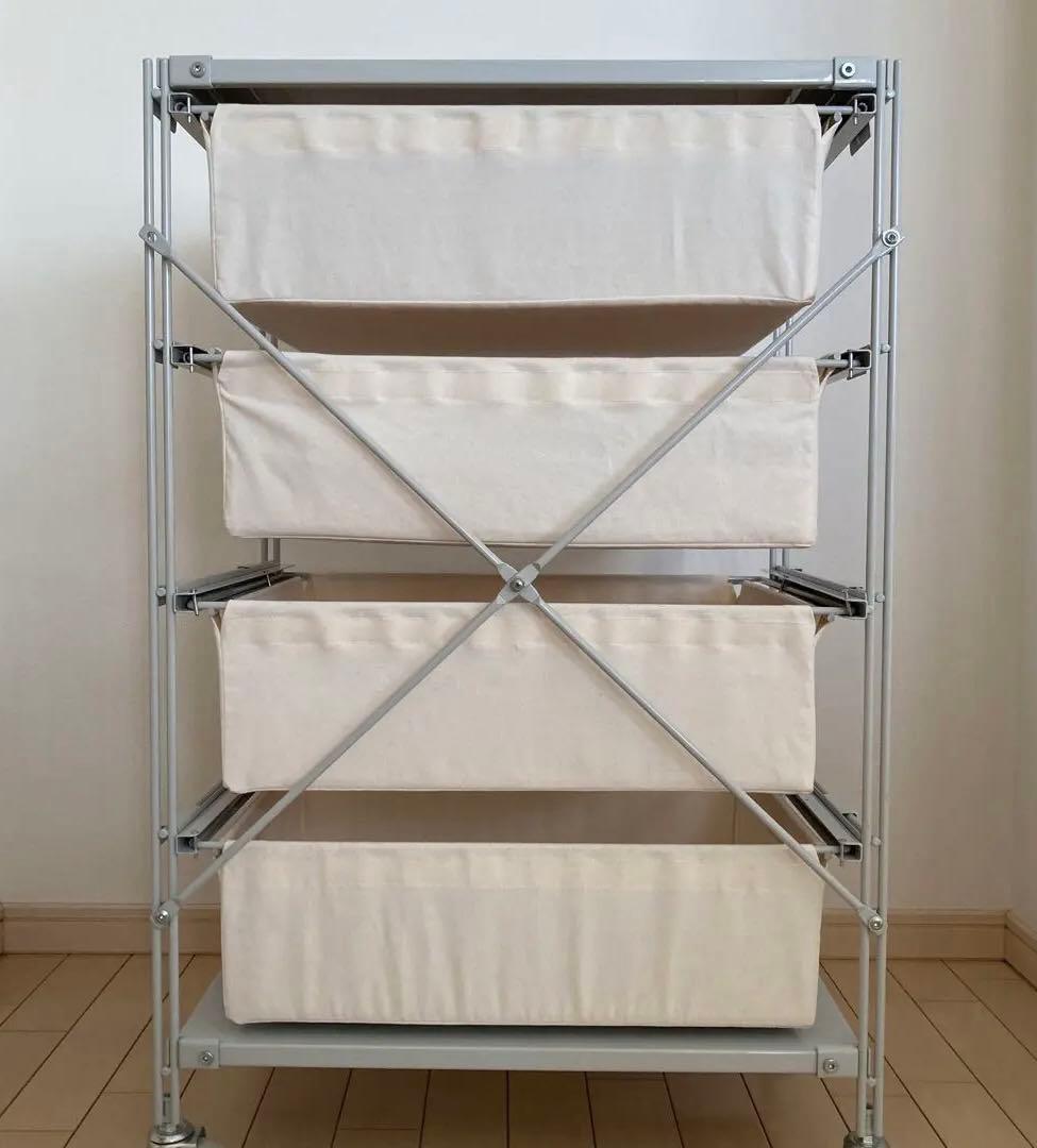 無印良品　スチールユニットシェルフ帆布バスケットセット・幅５６ｃｍタイプ