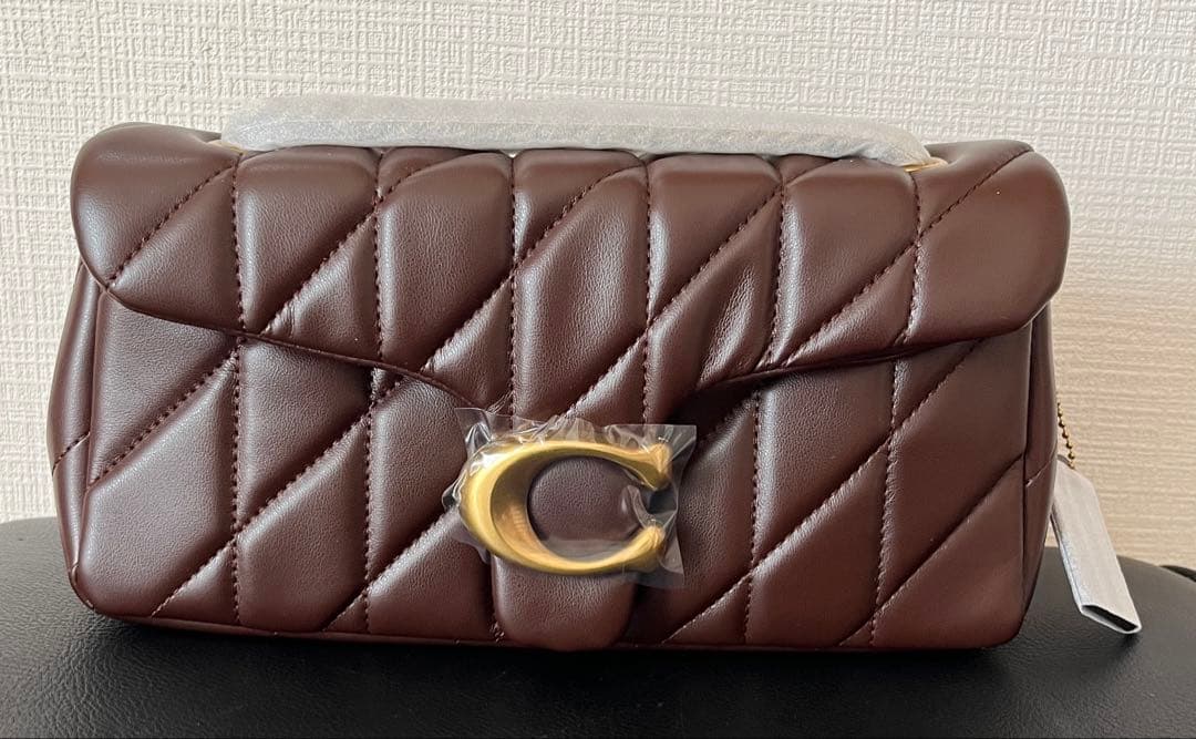 【新品】COACH タビー ショルダー バッグ 26キルティングメープルブラウン