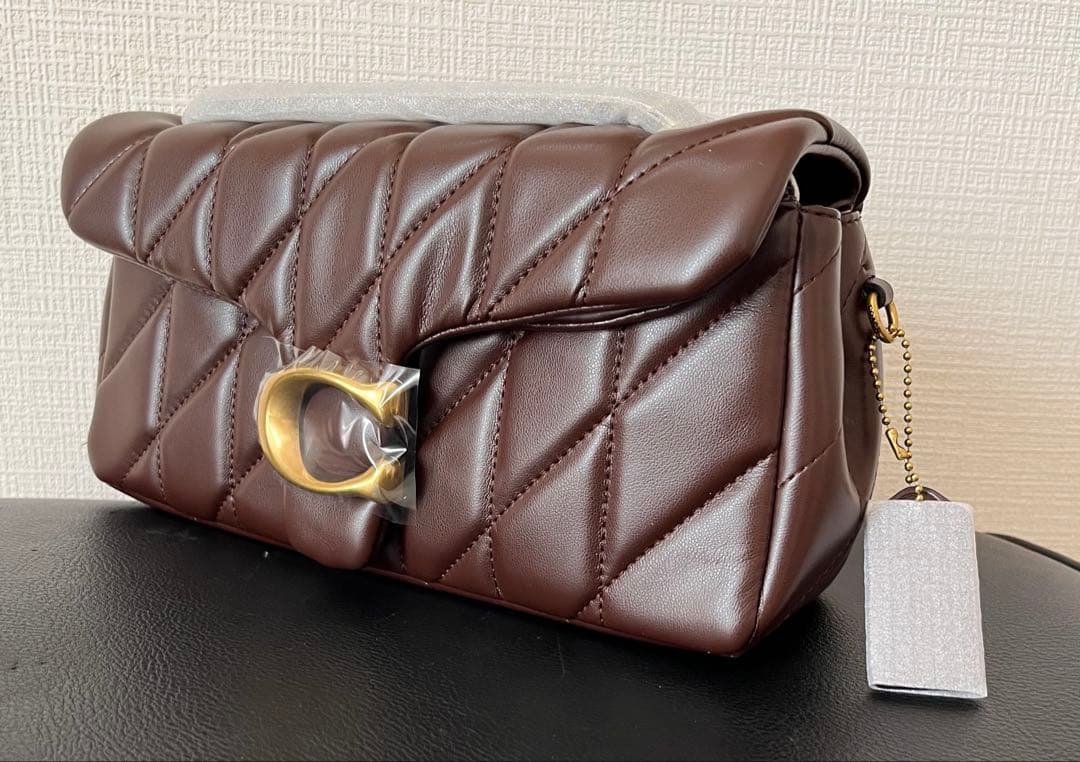【新品】COACH タビー ショルダー バッグ 26キルティングメープルブラウン