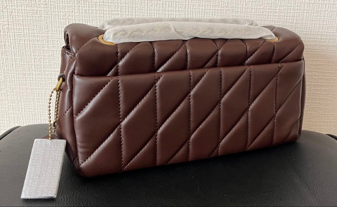 【新品】COACH タビー ショルダー バッグ 26キルティングメープルブラウン