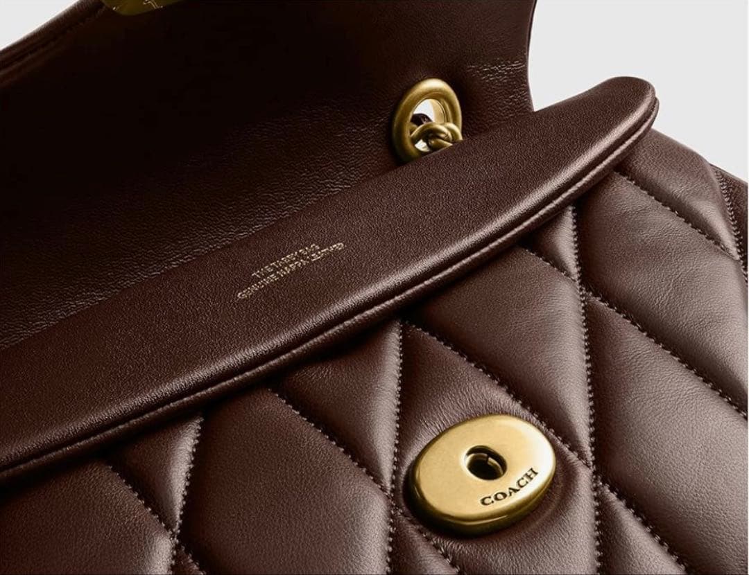 【新品】COACH タビー ショルダー バッグ 26キルティングメープルブラウン