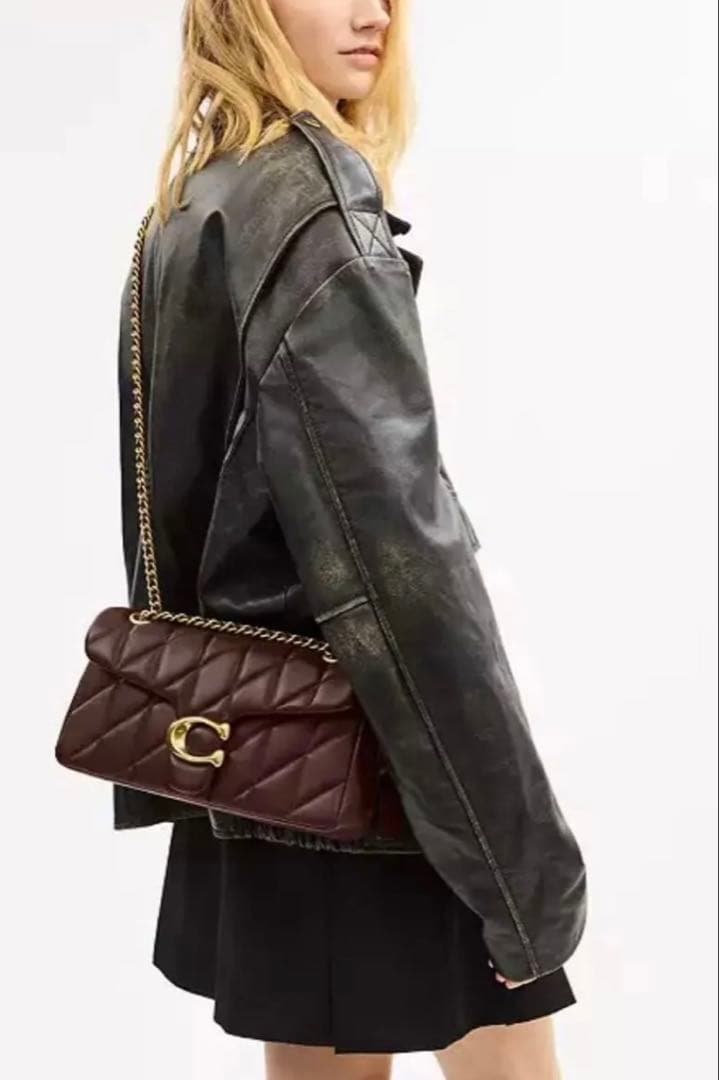 【新品】COACH タビー ショルダー バッグ 26キルティングメープルブラウン