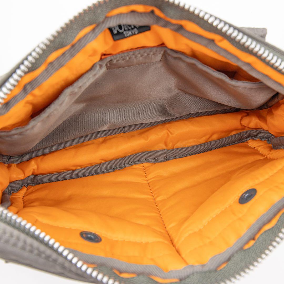 A015【未使用級】ポーター／タンカー　スリングバッグ　ショルダー　シルバー