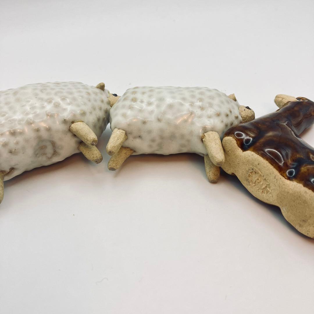 今井律湖　動物オブジェ人形セット　益子焼　IDEE リサラーソン