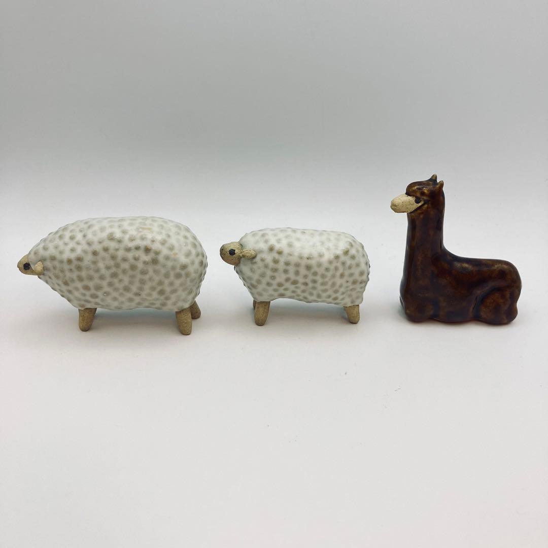 今井律湖　動物オブジェ人形セット　益子焼　IDEE リサラーソン