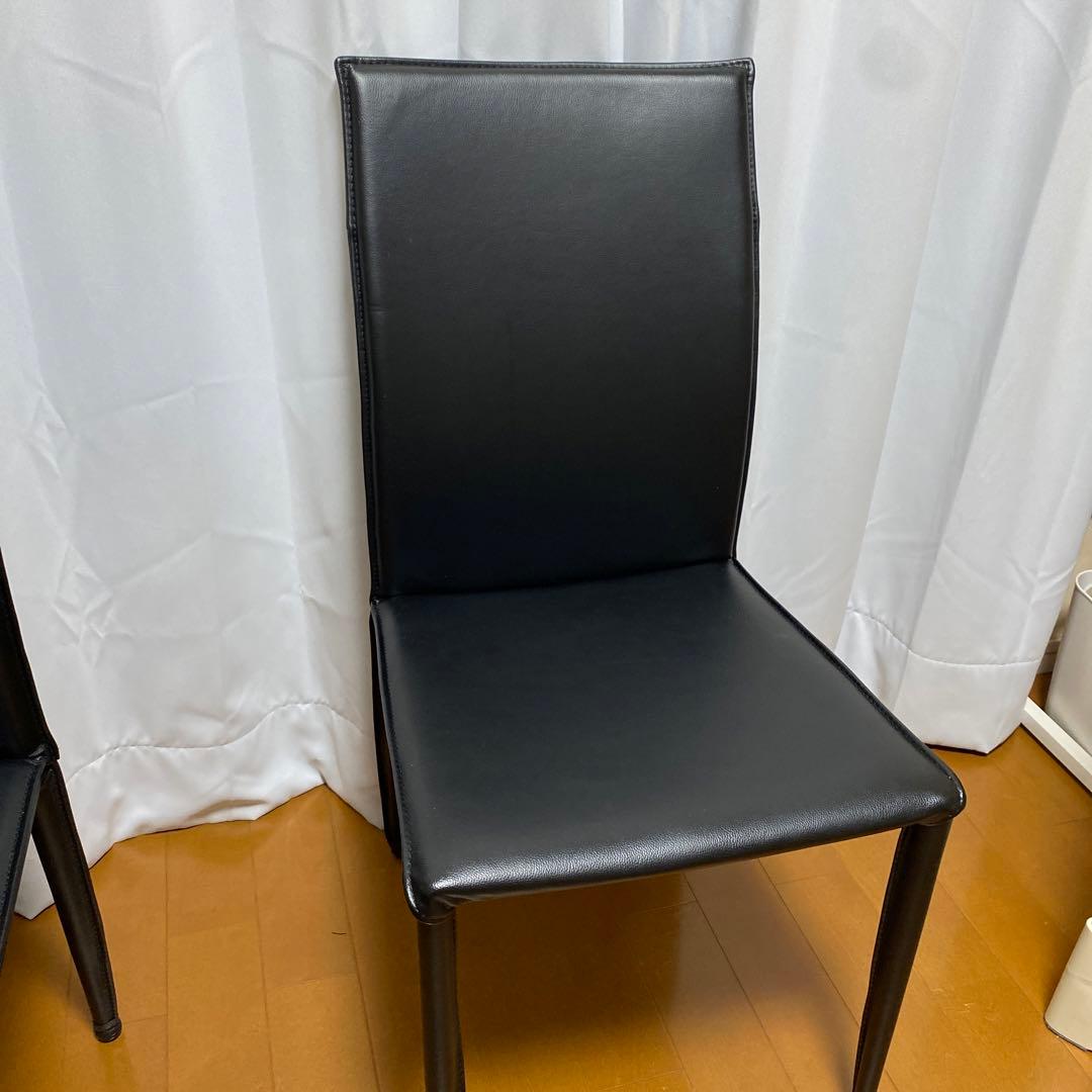 東京インテリア　ダイニングチェア　VEIN DC leather 黒　椅子