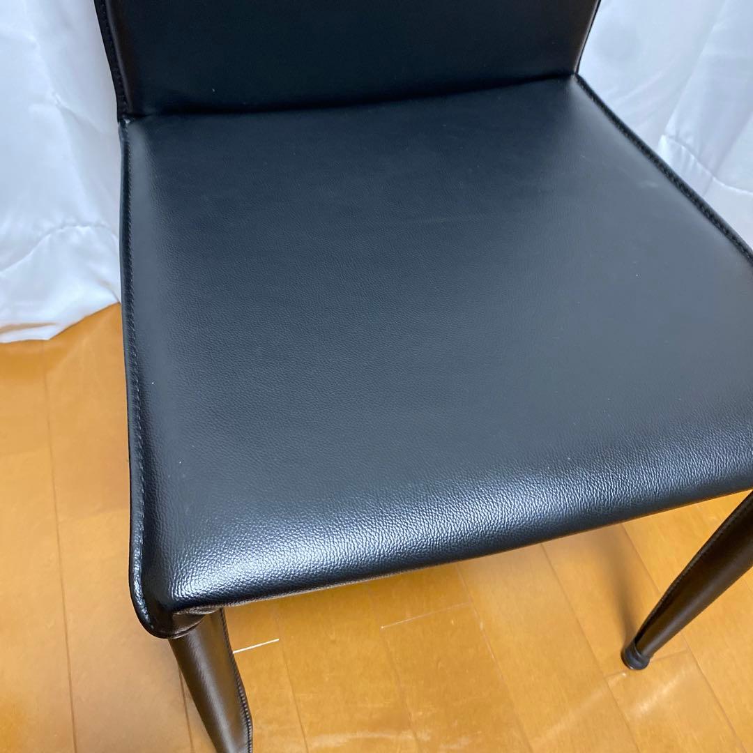 東京インテリア　ダイニングチェア　VEIN DC leather 黒　椅子