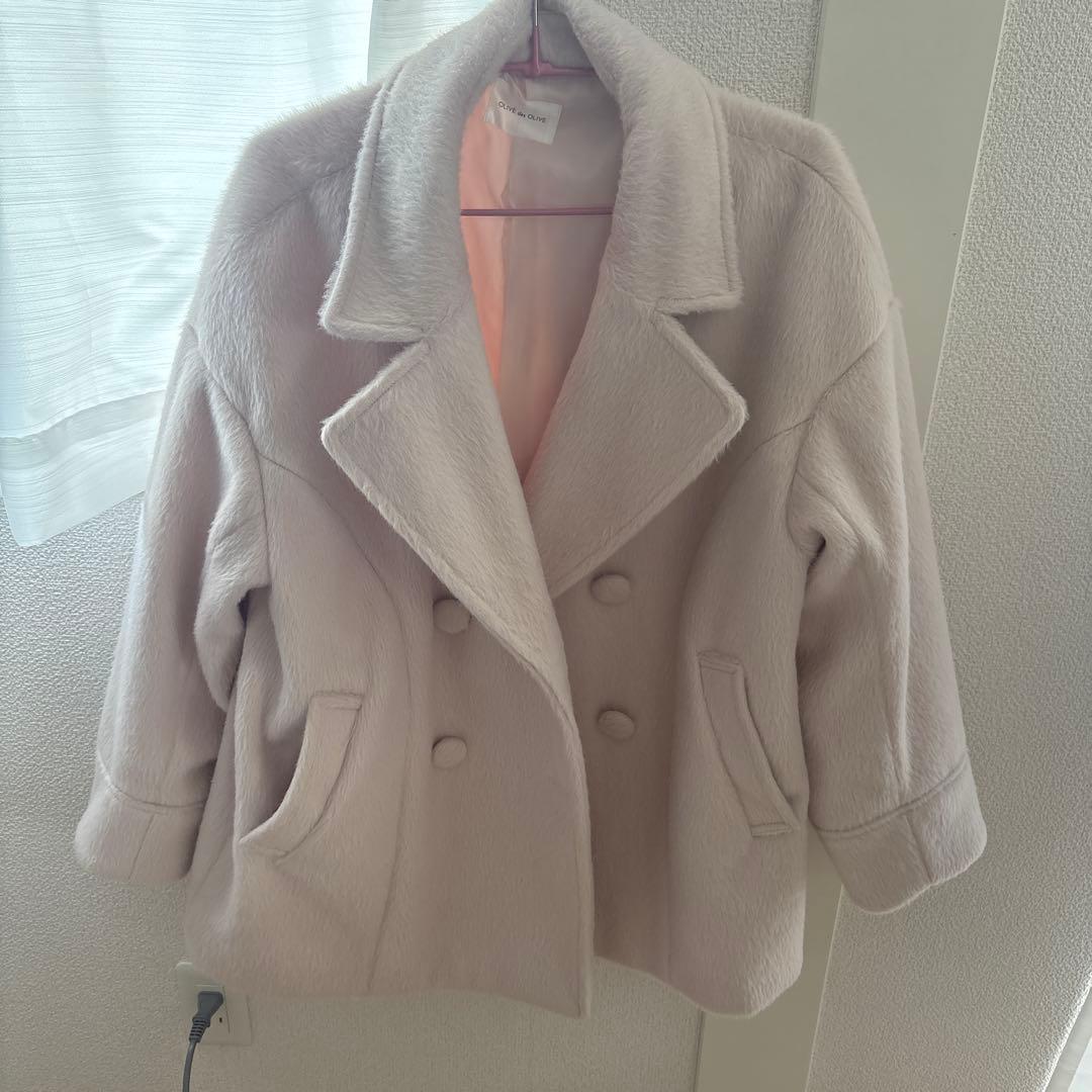 OLIVE des OLIVE シャギーコート ピンク