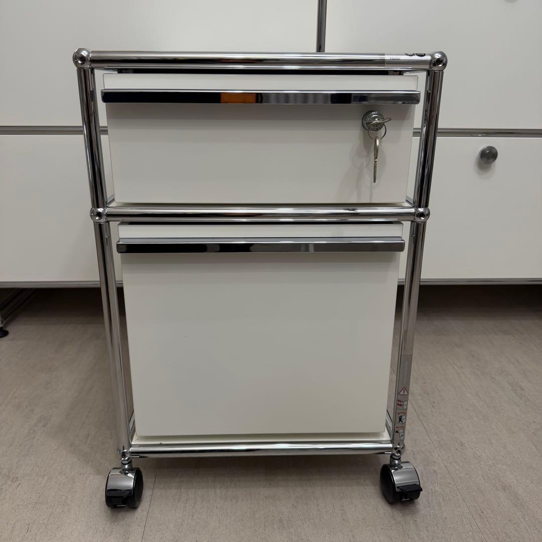USM ハラー システム 2段 ロールボーイ ピュアホワイト デスク ワゴン