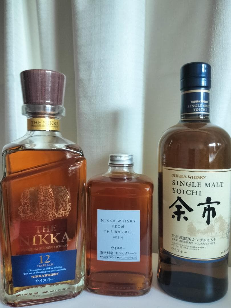 ＊お得＊　ニッカウイスキー3本　12年、余市、フロムザバレル