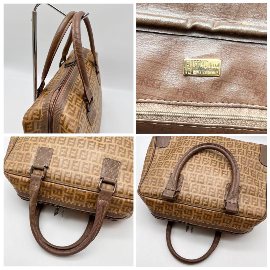 FENDI フェンディ　ズッキーノ　ハンドバッグ　ミニボストン　ファスナー難あり