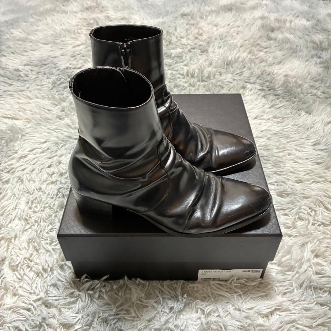 【○箱あり】SAINT LAURENT PARIS 本革 41 BLACK