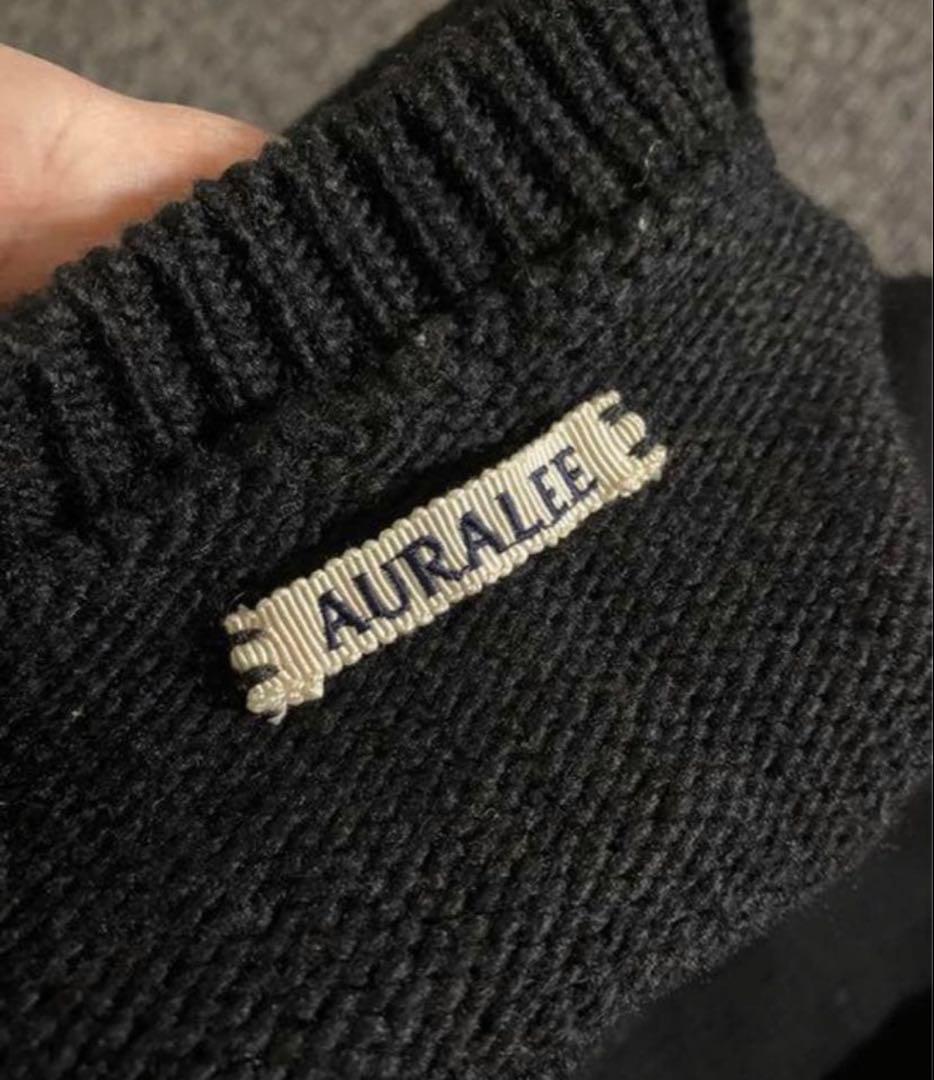 トップス auralee FELT WOOL YARN VNECK KNIT