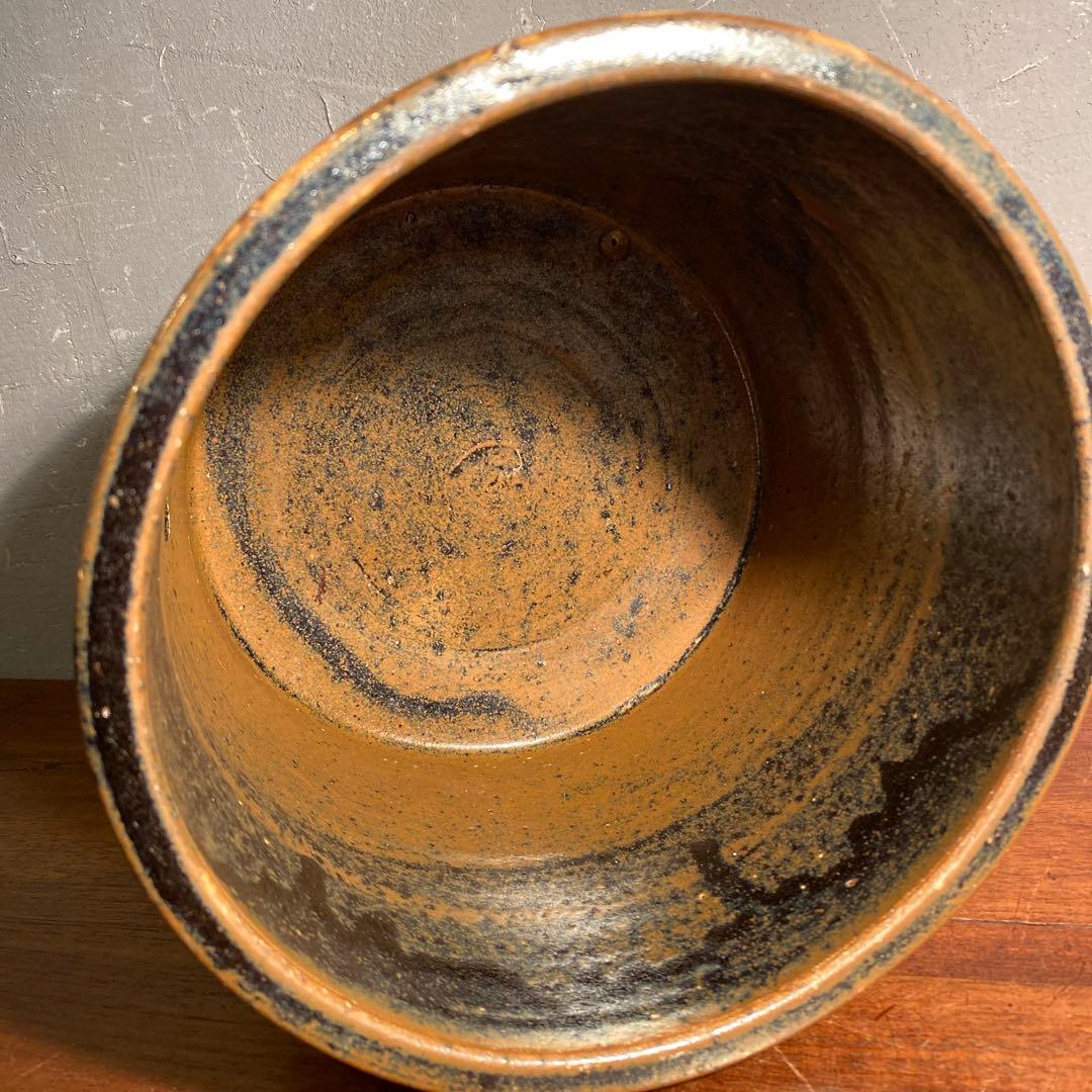 時代物 会津本郷焼 鰊鉢 焼き物 骨董品 古道具 花入 水盤 インテリア