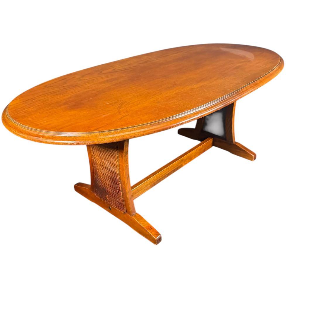 HR736 三越ブルージュ　籐　ラタン　ローテーブル　コーヒーテーブル