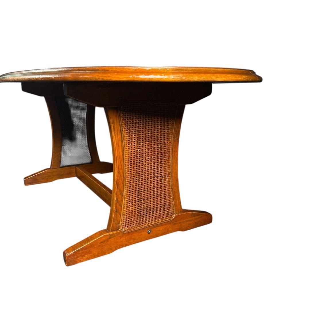 HR736 三越ブルージュ　籐　ラタン　ローテーブル　コーヒーテーブル