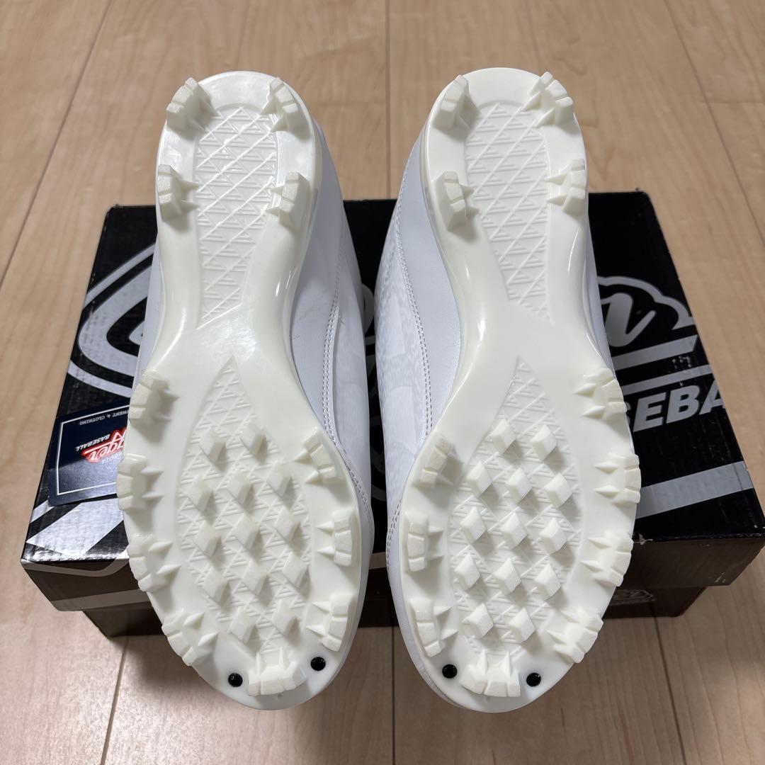 ポイントスパイク　ホワイト ベルクロ式　25.5cm