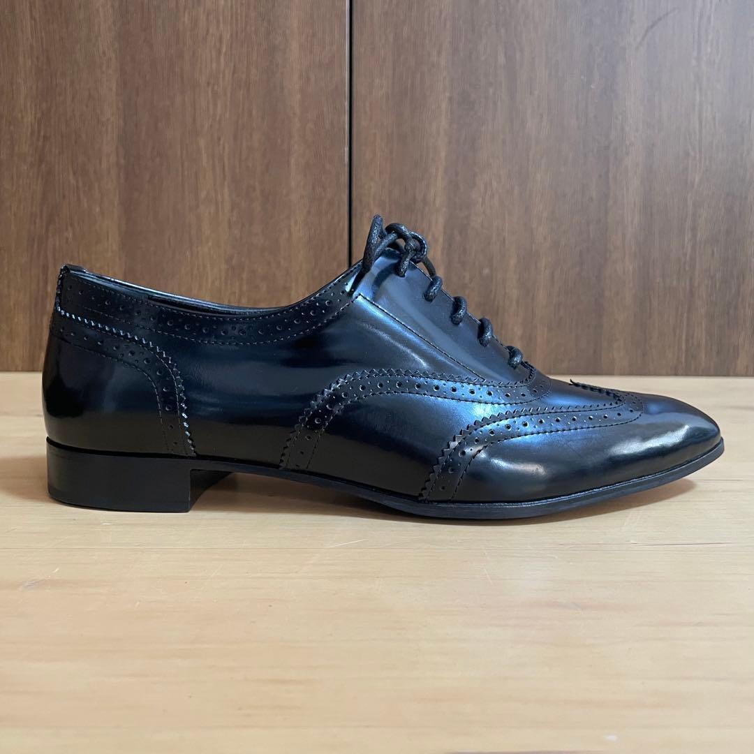 美品✨定価9万　セルジオロッシ　レースアップフラットシューズ　22.5cm