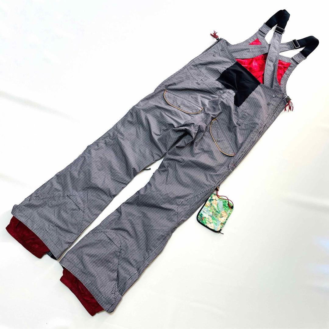 6665 バートン　ビブパンツ　ストライプ　ヒッコリー　ポーチ付き