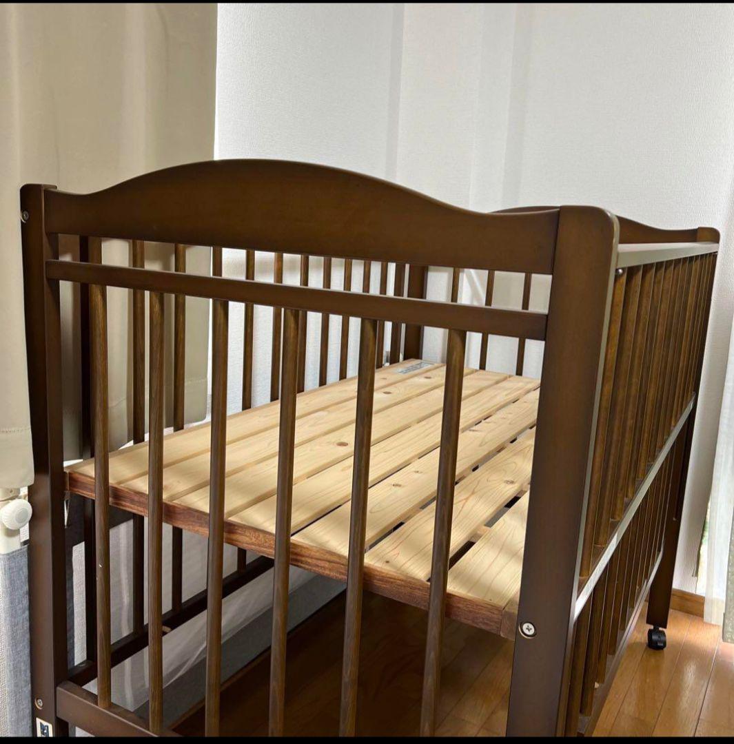 木製ベビーベッド サワベビー EASEすのこハイベッド 収納 キャスター付