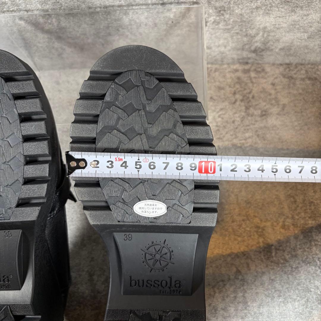 【極美品】bussola ブソラ ローファ－ ブラック レザー 本革 厚底 39