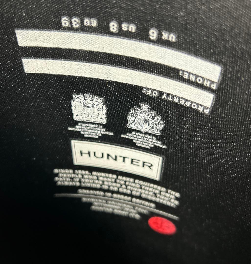 【極美品】HUNTER レインブーツロング ブラック UK6 25cm