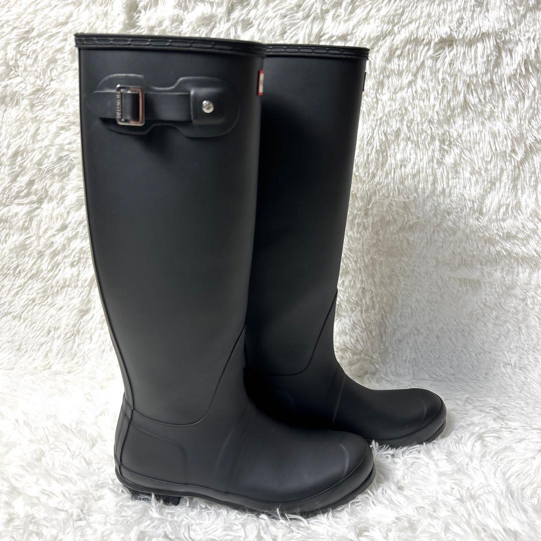 【極美品】HUNTER レインブーツロング ブラック UK6 25cm