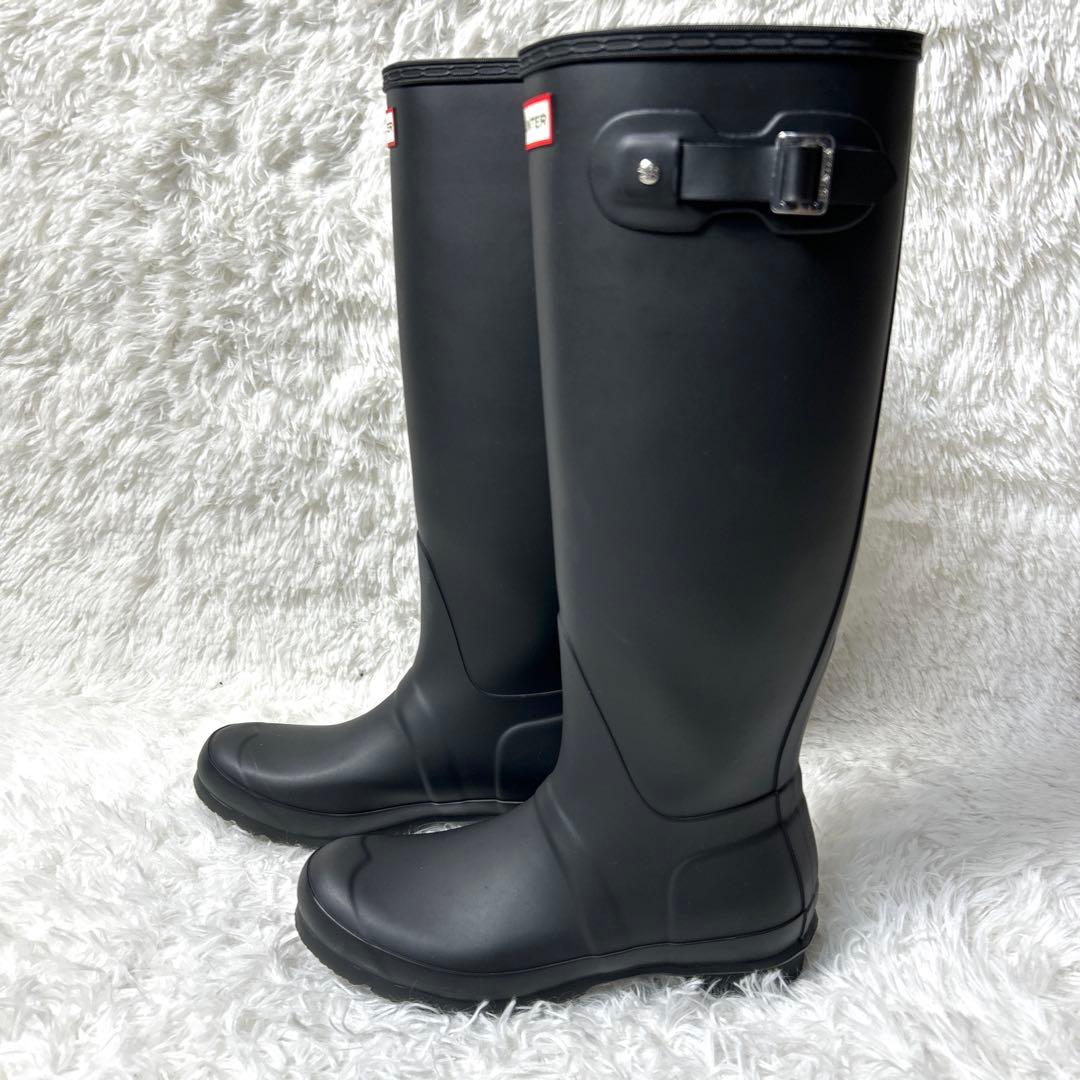 【極美品】HUNTER レインブーツロング ブラック UK6 25cm