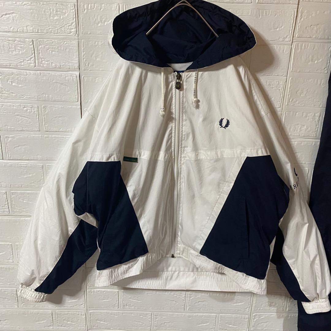フレッドペリー　90s日本製　セットアップナイロンジャケット 総刺繍ロゴ