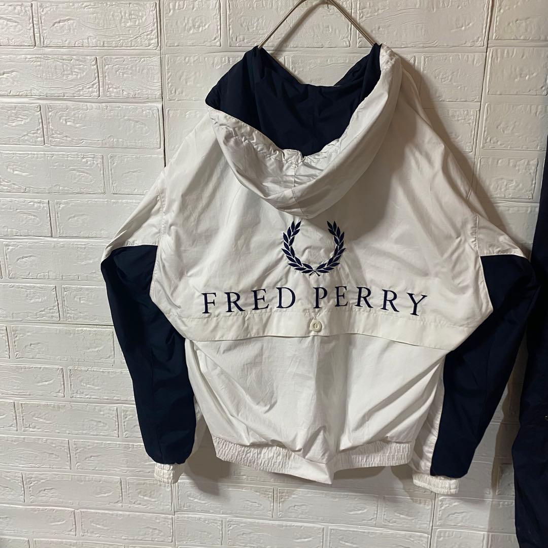 フレッドペリー　90s日本製　セットアップナイロンジャケット 総刺繍ロゴ
