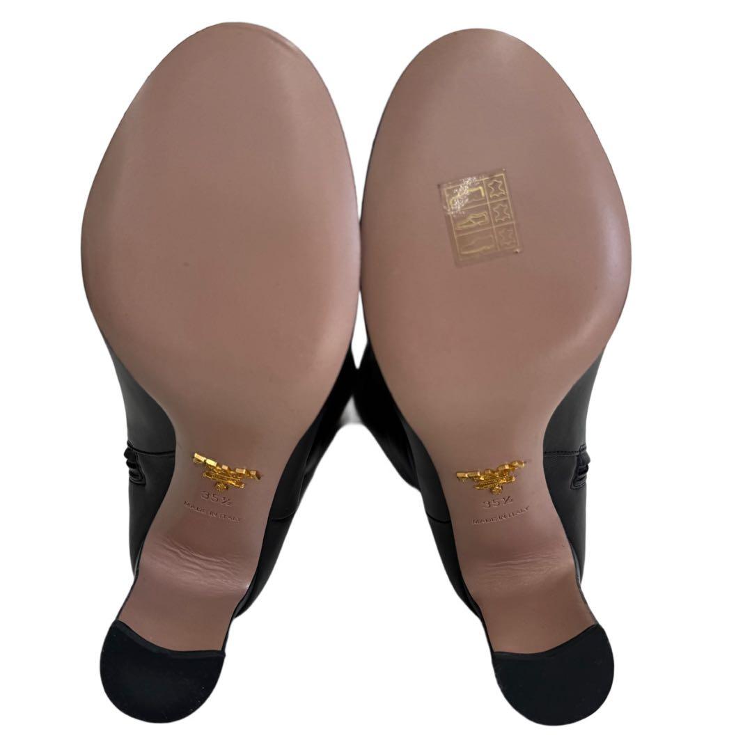 PRADA レザーロングブーツ　ブラック　35 1/2 ブラック 箱付き　美品