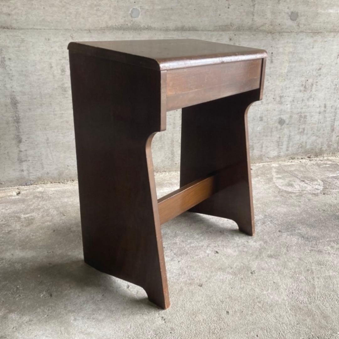古いスツール チェア 椅子 ピアノ ミシン 台 木製 家具 レトロ ヴィンテージ