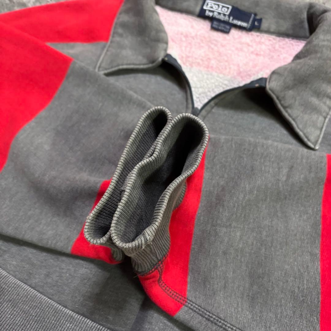 美品【90s】 Polo by Ralph Lauren ハーフジップ ボーダー