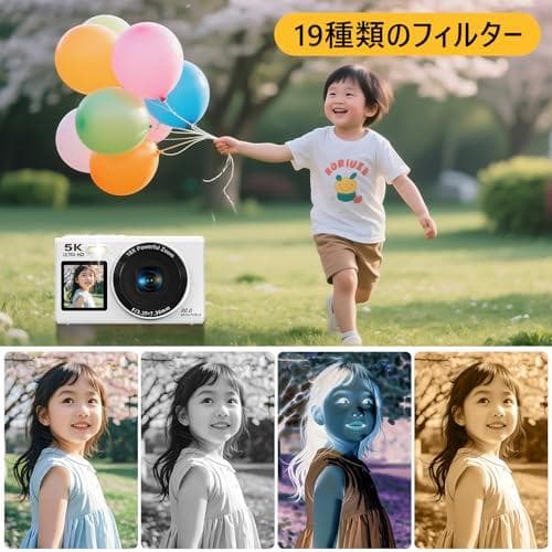 デジカメ5K スマホに送れる デジタルカメラ WIFI転送機能 8000万画素m