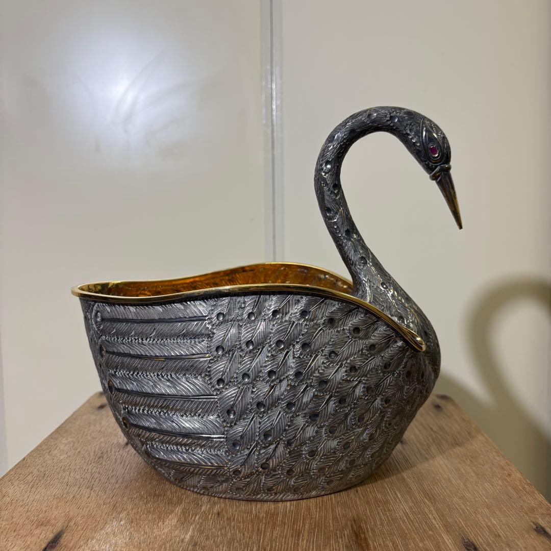 工芸品 MEXICO TANE SILVER 925 VINTAGE SWAN BOWL