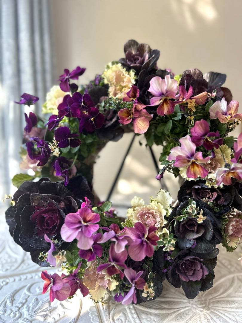 大人シックなハボタンリース