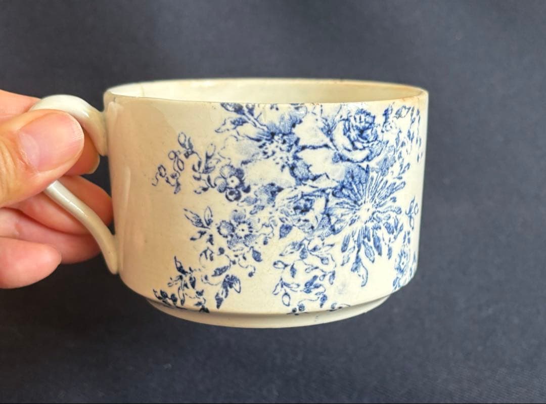 フランスアンティーク ショコラカップ サルグミンヌ ジアン クレイユモントロー