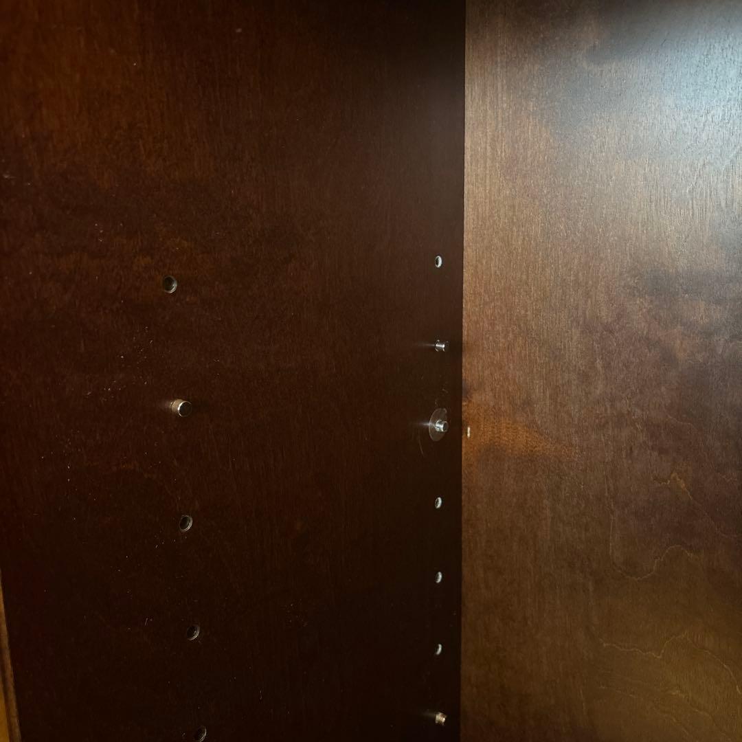 スライド式ガラス扉　本棚　ダークブラウン